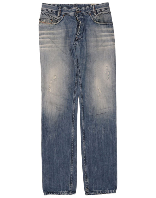 Diesel Masculino Iakop Distressed Slim Jeans W33 L34 Azul Algodão