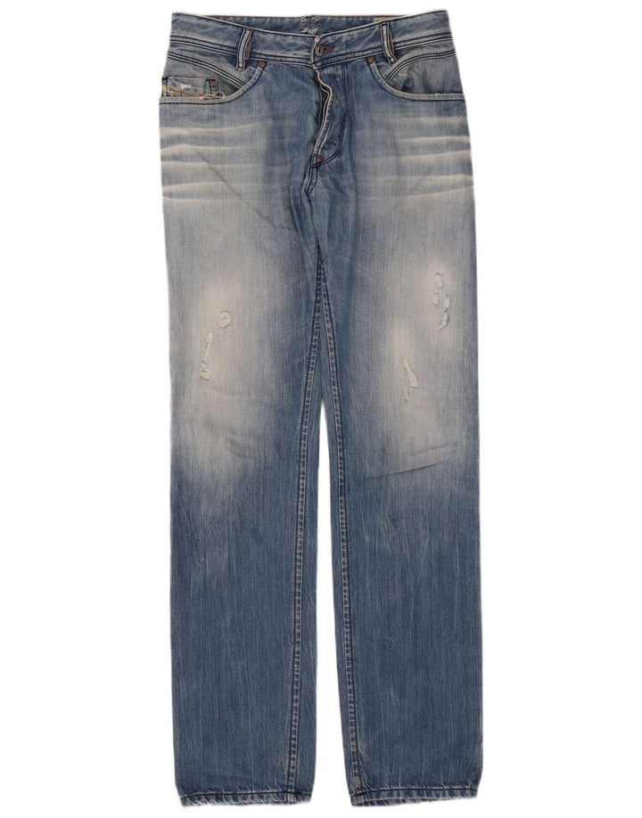 Diesel Masculino Iakop Distressed Slim Jeans W33 L34 Azul Algodão