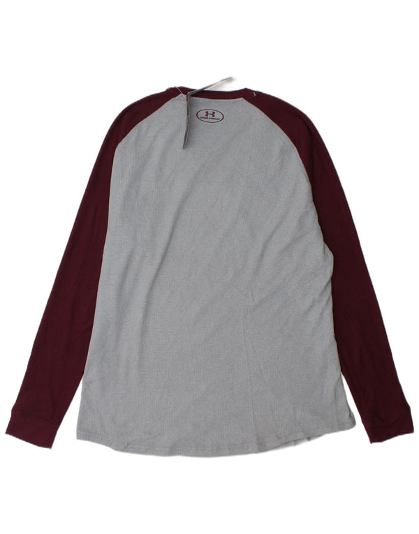 UNDER ARMOUR Mens Top Manga Longa XL Cinza Colourblock Poliéster
