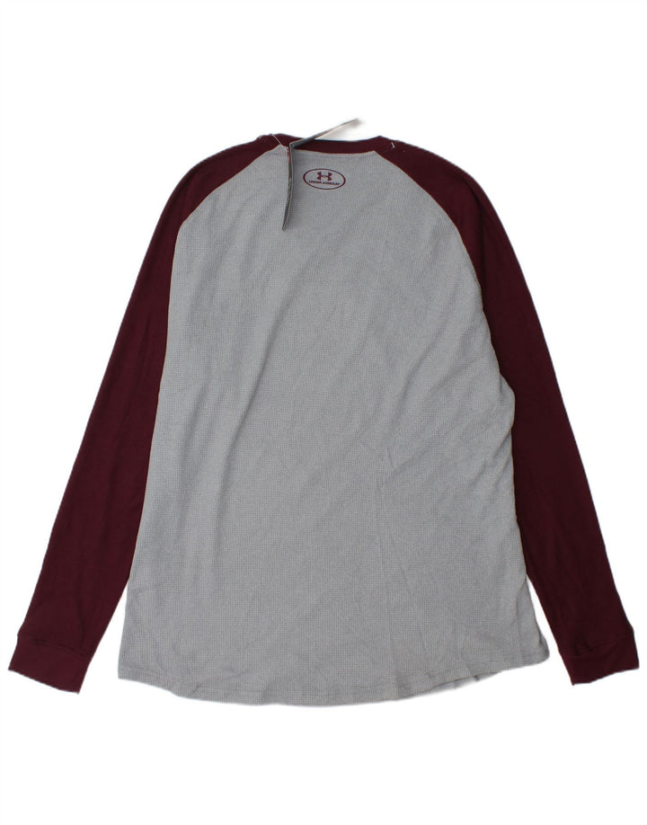 UNDER ARMOUR Mens Top Manga Longa XL Cinza Colourblock Poliéster