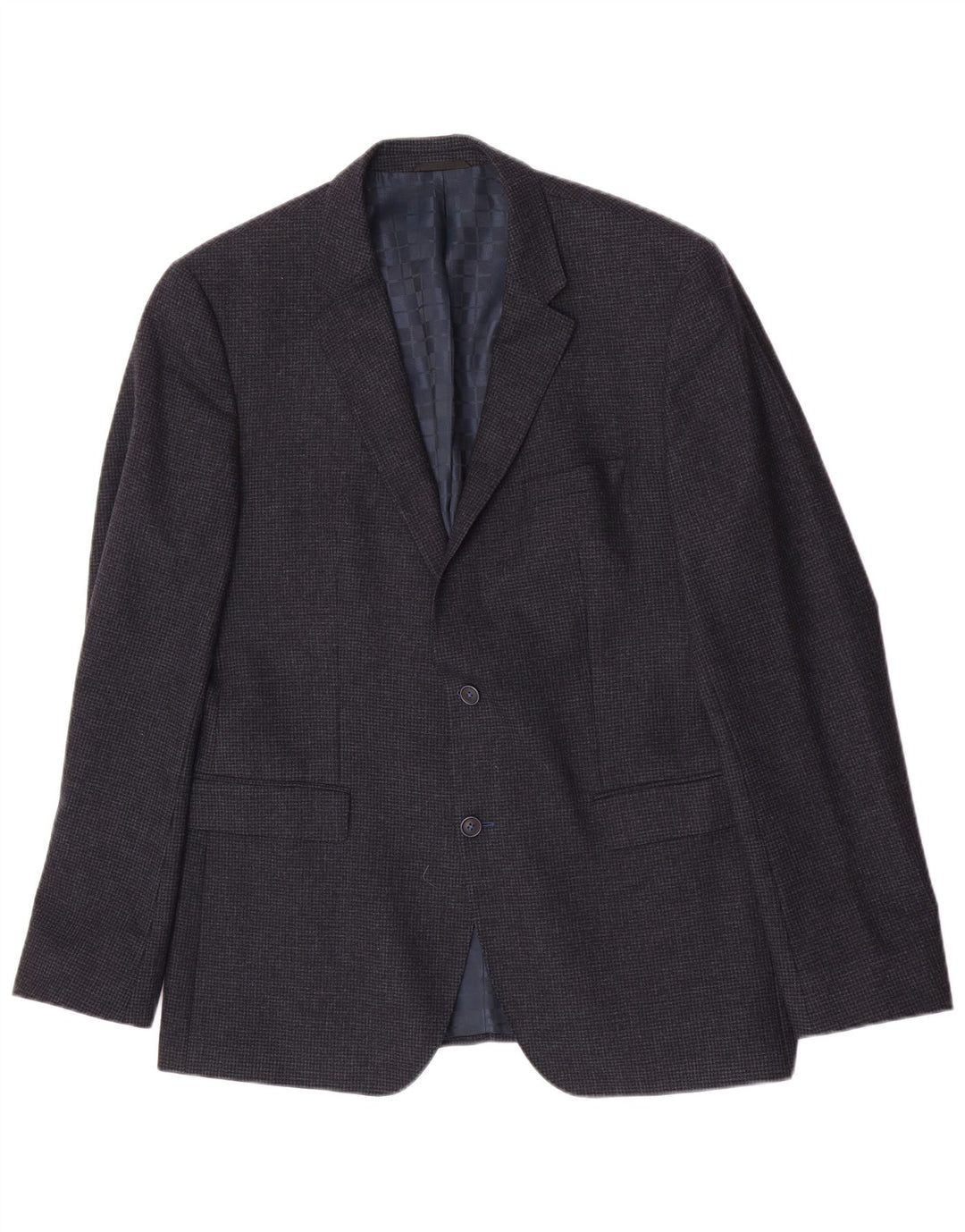 Jaqueta Blazer Masculina Hugo Boss com 2 Botões Reino Unido 42 XL Azul Marinho Houndstooth