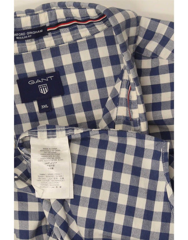 Camisa masculina Gant Regular Fit 3XL algodão guingão azul