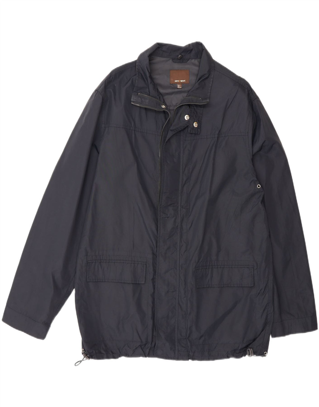 Jaqueta utilitária masculina Zara UK 40 grande nylon azul marinho