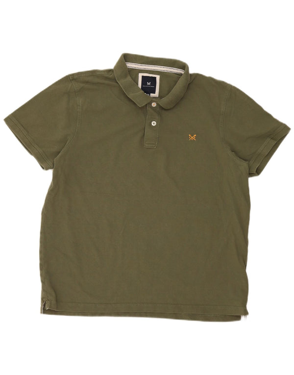 Camisa polo masculina 2XL de algodão cáqui da Crew Clothing