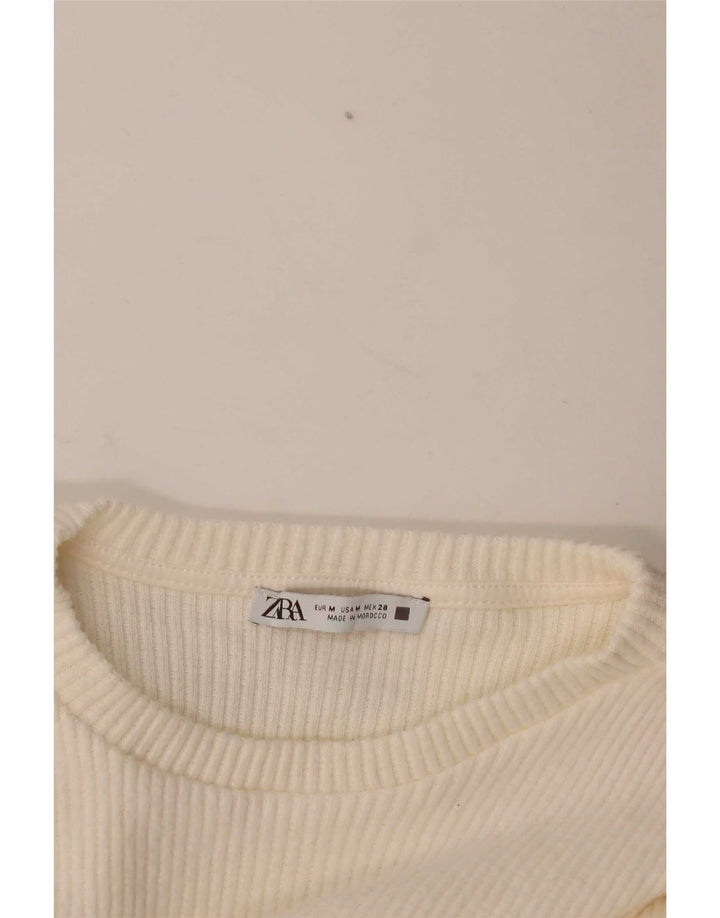 Pulôver feminino Zara manga comprida UK 12 médio off white