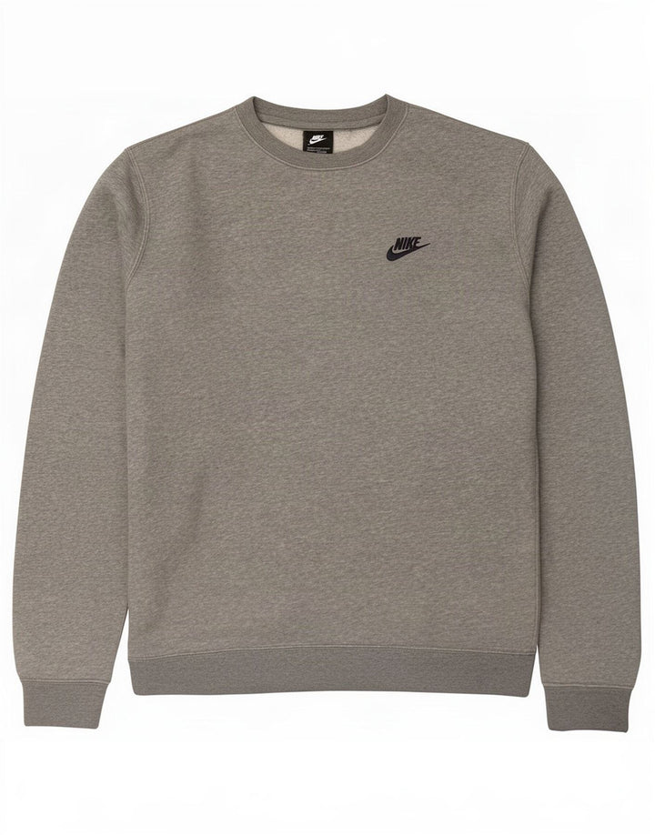 Moletom masculino Nike Jumper pequeno cinza manchado de algodão