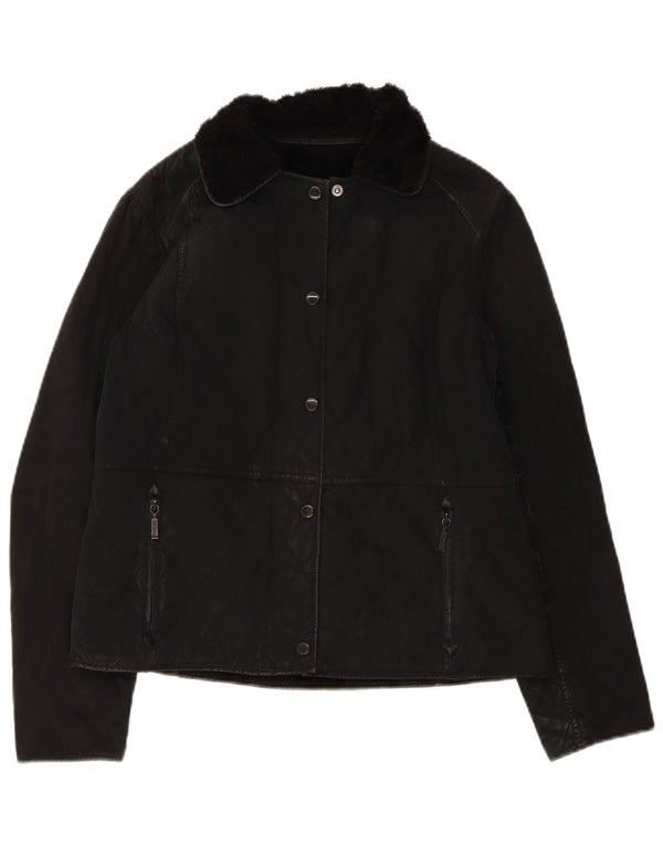 Jaqueta acolchoada feminina Barbour UK 16 grande poliamida preta