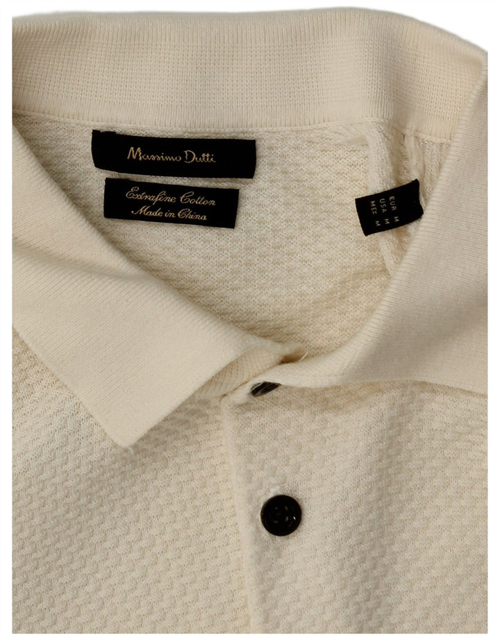 Camisa polo masculina Massimo Dutti média off white