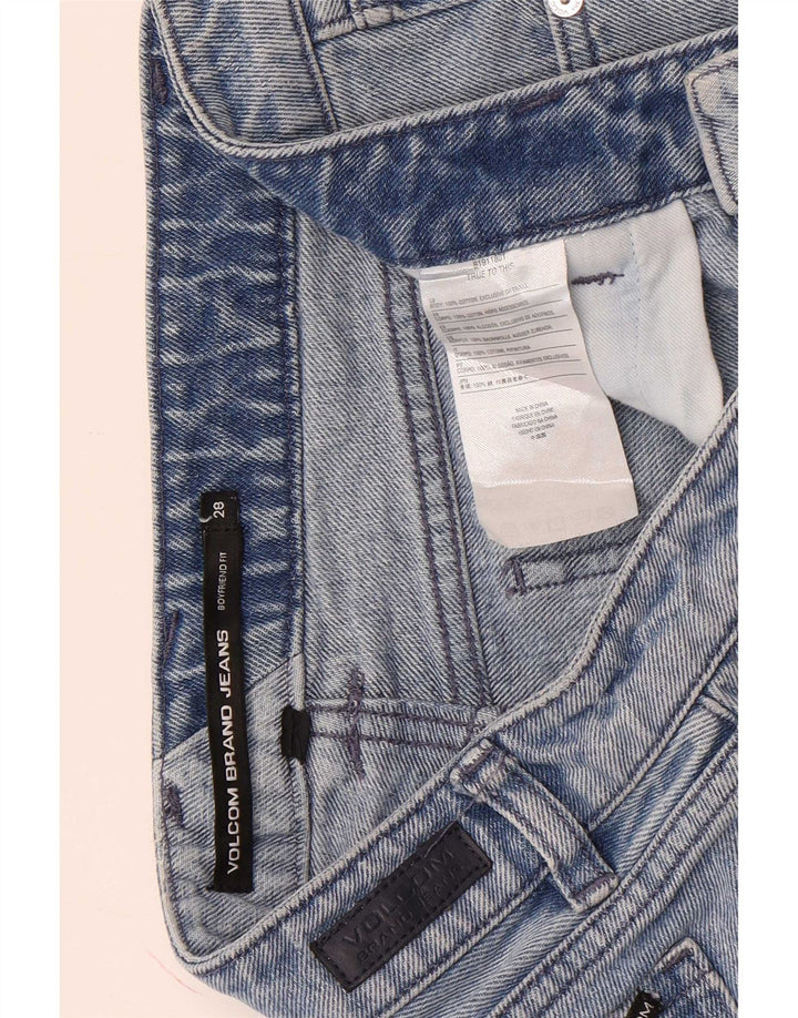 Shorts jeans feminino Boyfriend Fit da Volcom W28 algodão azul médio
