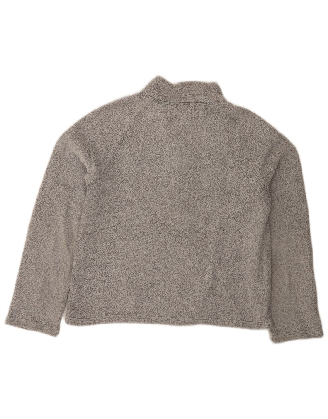 Jumper de lã com zíper e pescoço para mulheres gordas, poliéster cinza grande Reino Unido 14