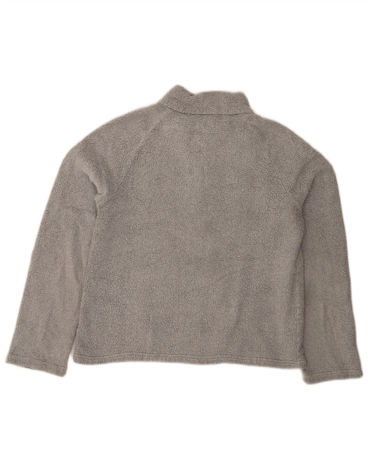 Jumper de lã com zíper e pescoço para mulheres gordas, poliéster cinza grande Reino Unido 14