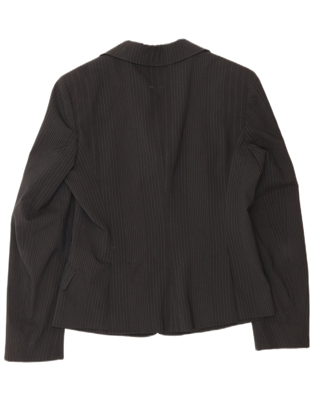 Jaqueta blazer feminina com 3 botões da Max & Co. Reino Unido 10 pequena listrada preta de poliéster