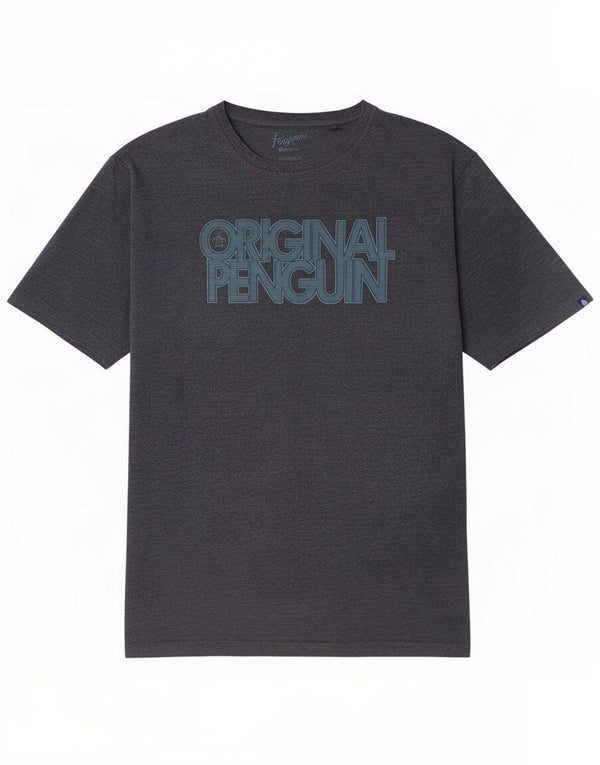 Camiseta gráfica masculina Penguin Top 2XL algodão azul marinho