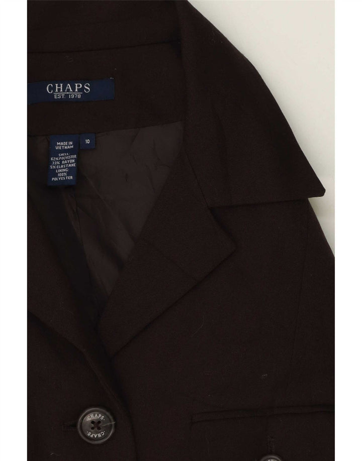 Jaqueta Blazer Feminina Chaps com 5 Botões EUA 10 Grande Poliéster Marrom
