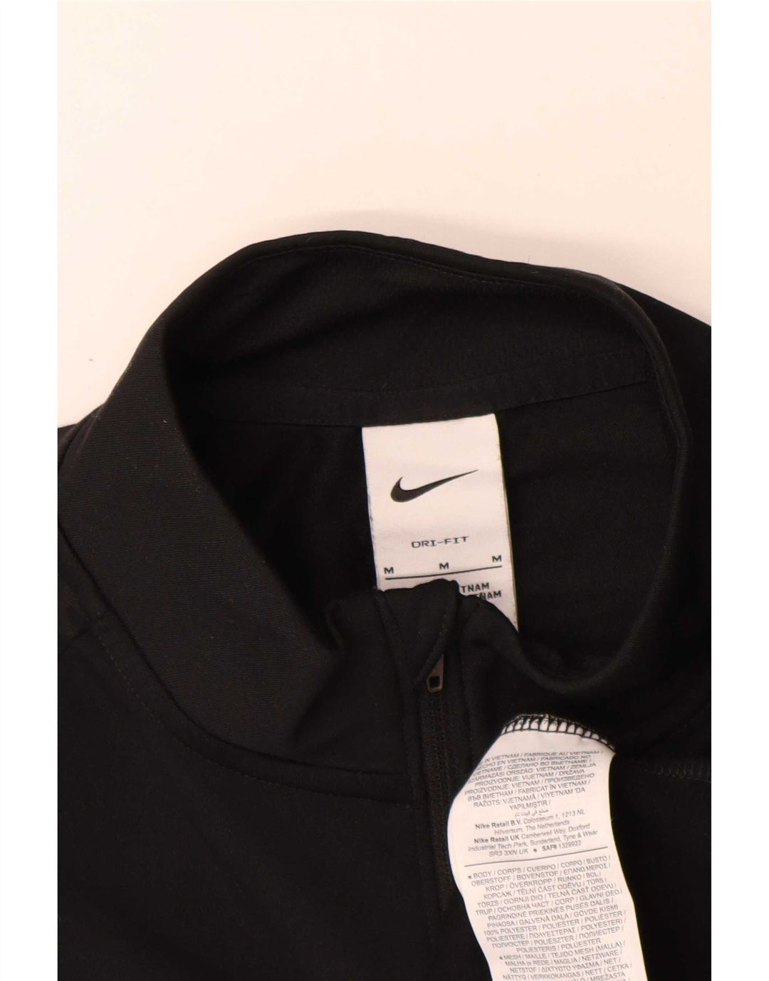 Nike Mens Dri Fit Zip Neck Pullover Treino Top Médio Preto Poliéster