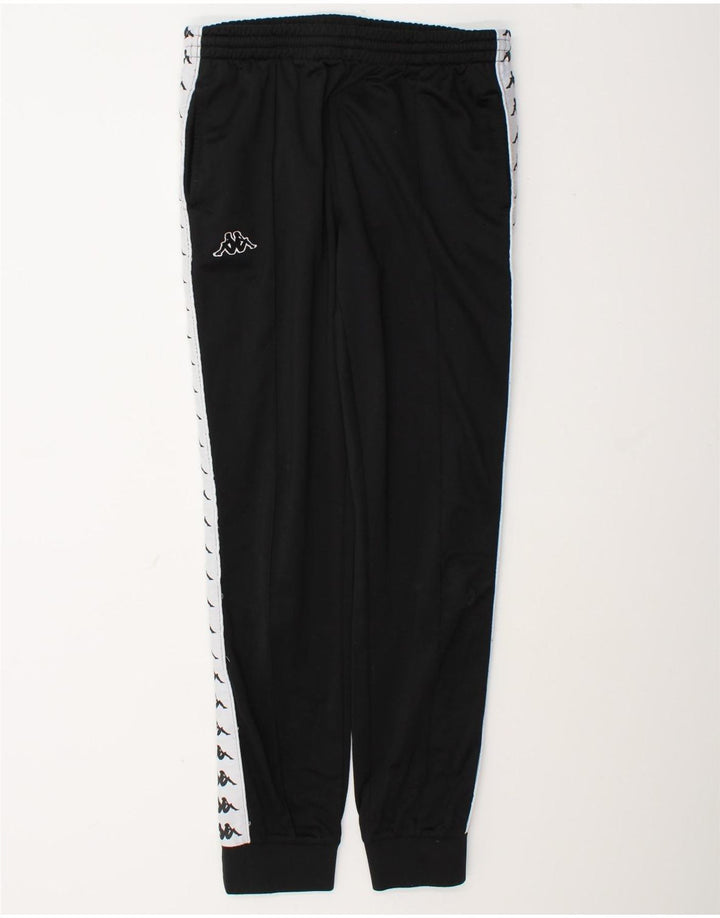 Calça esportiva Kappa masculina gráfica joggers médio preto colorblock