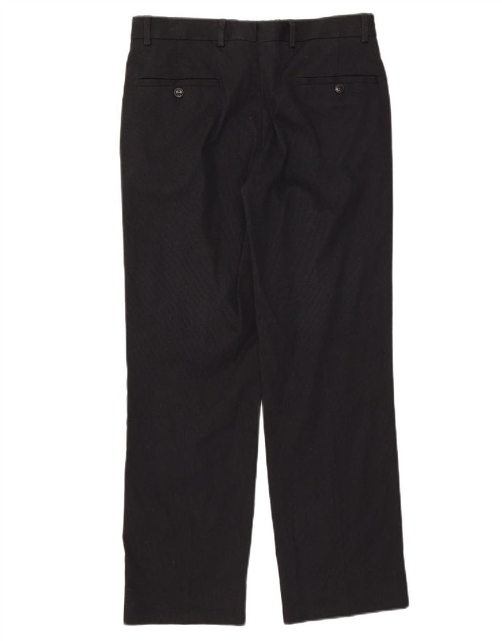 ZARA Calça Chino Masculina Reta UE 38 Pequena W30 L28 Algodão Preto