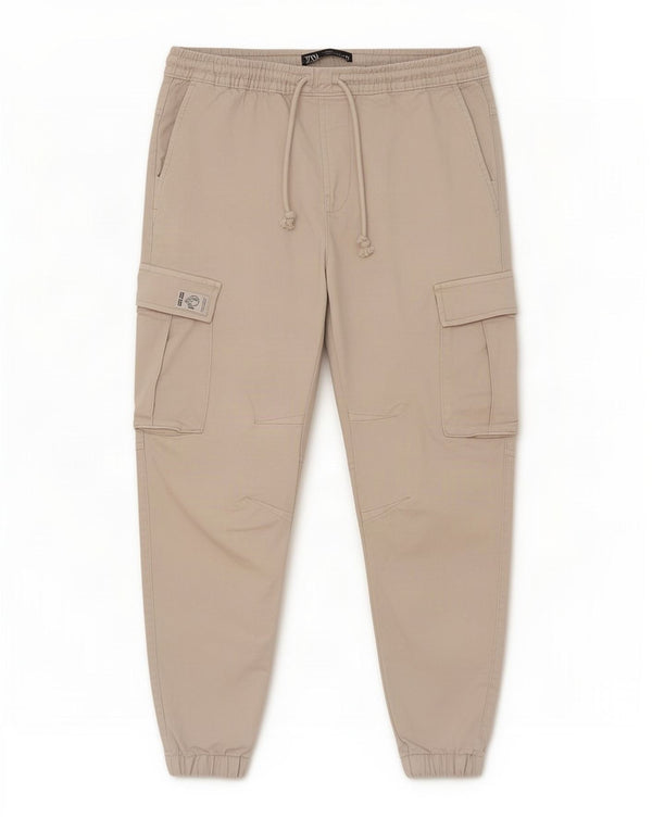 Calça cargo masculina Zara grande W32 L27 algodão cinza