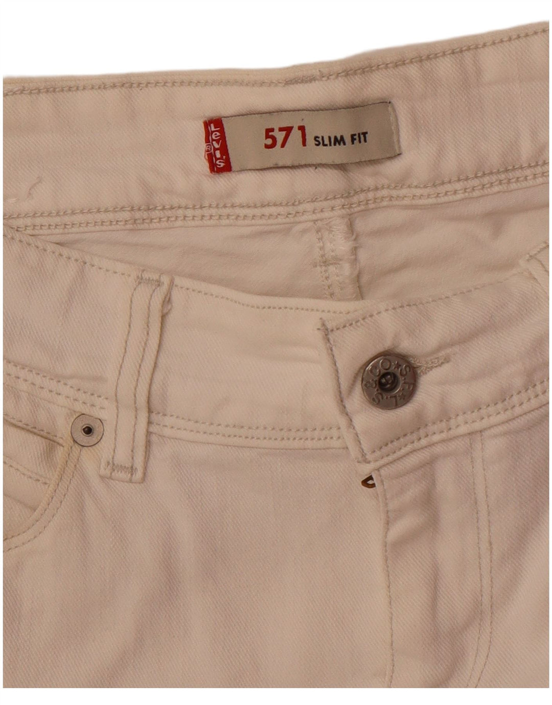 Calça Jeans Levis 571 Slim Masculina W30 L33 Off White