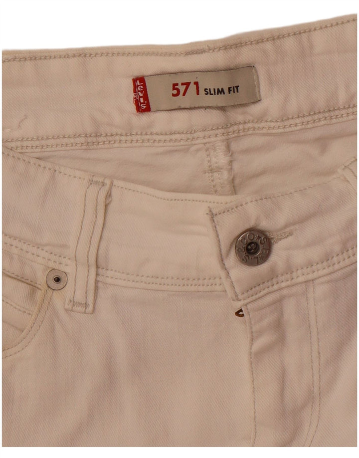 Calça Jeans Levis 571 Slim Masculina W30 L33 Off White