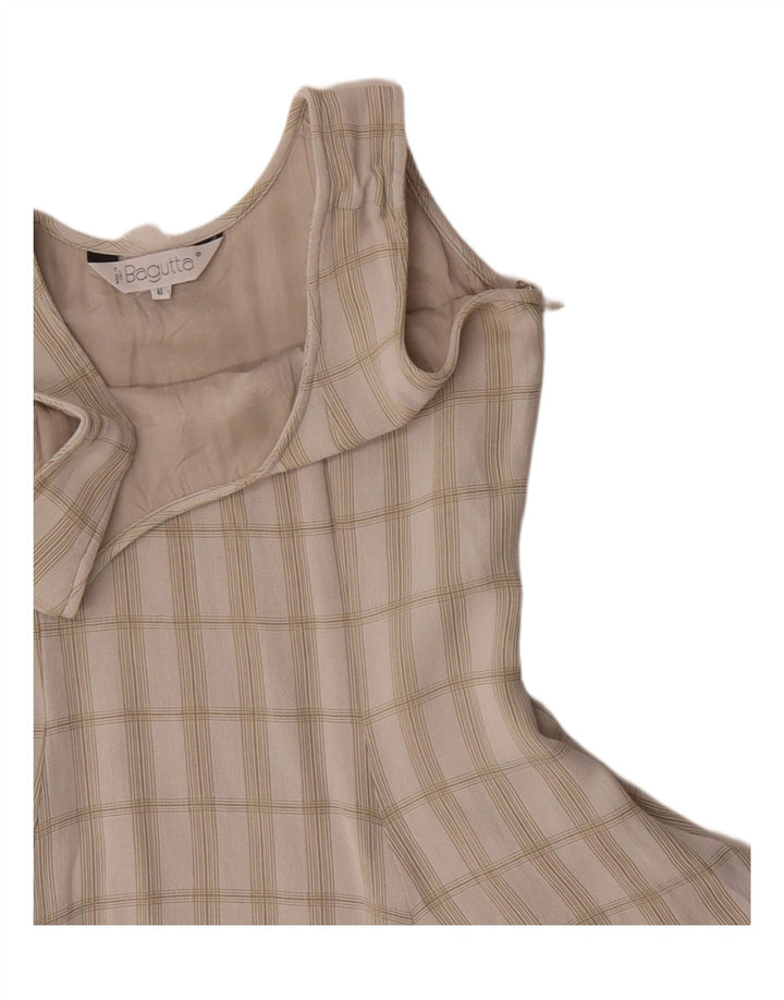 Bagutta vestido feminino sem mangas swing IT 40 pequeno xadrez verde