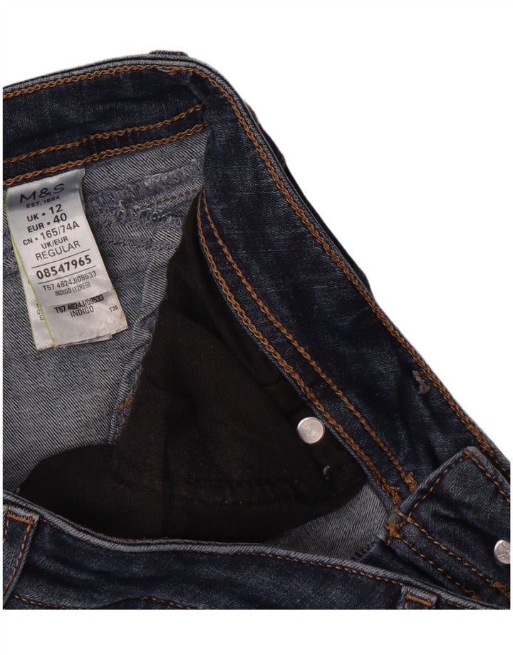 Marks & Spencer Feminino Per Una Slim Jeans UK 12 Médio W32 L30 Azul Marinho
