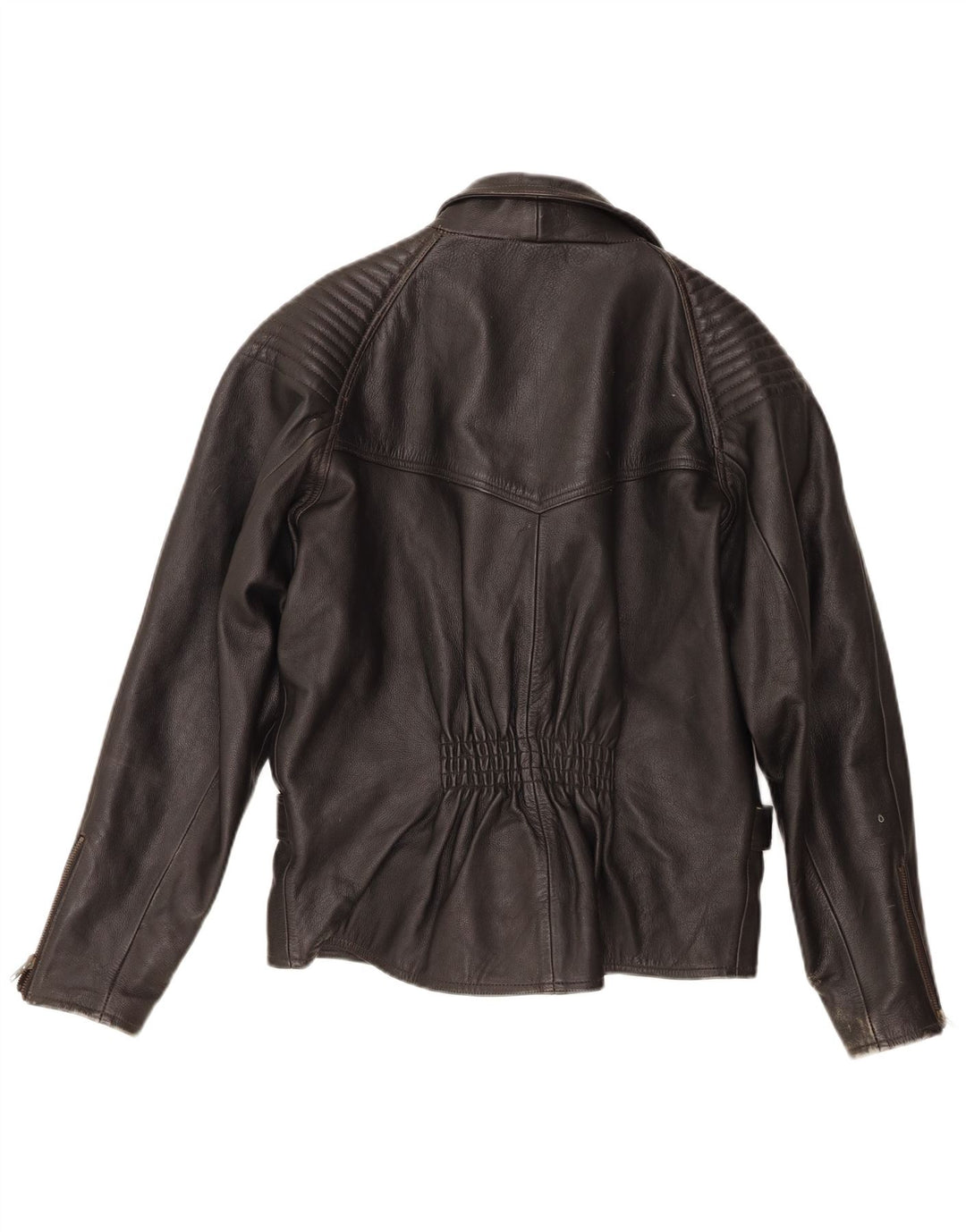 VINTAGE Mens Leather Biker Jacket IT 52 XL Black Leather