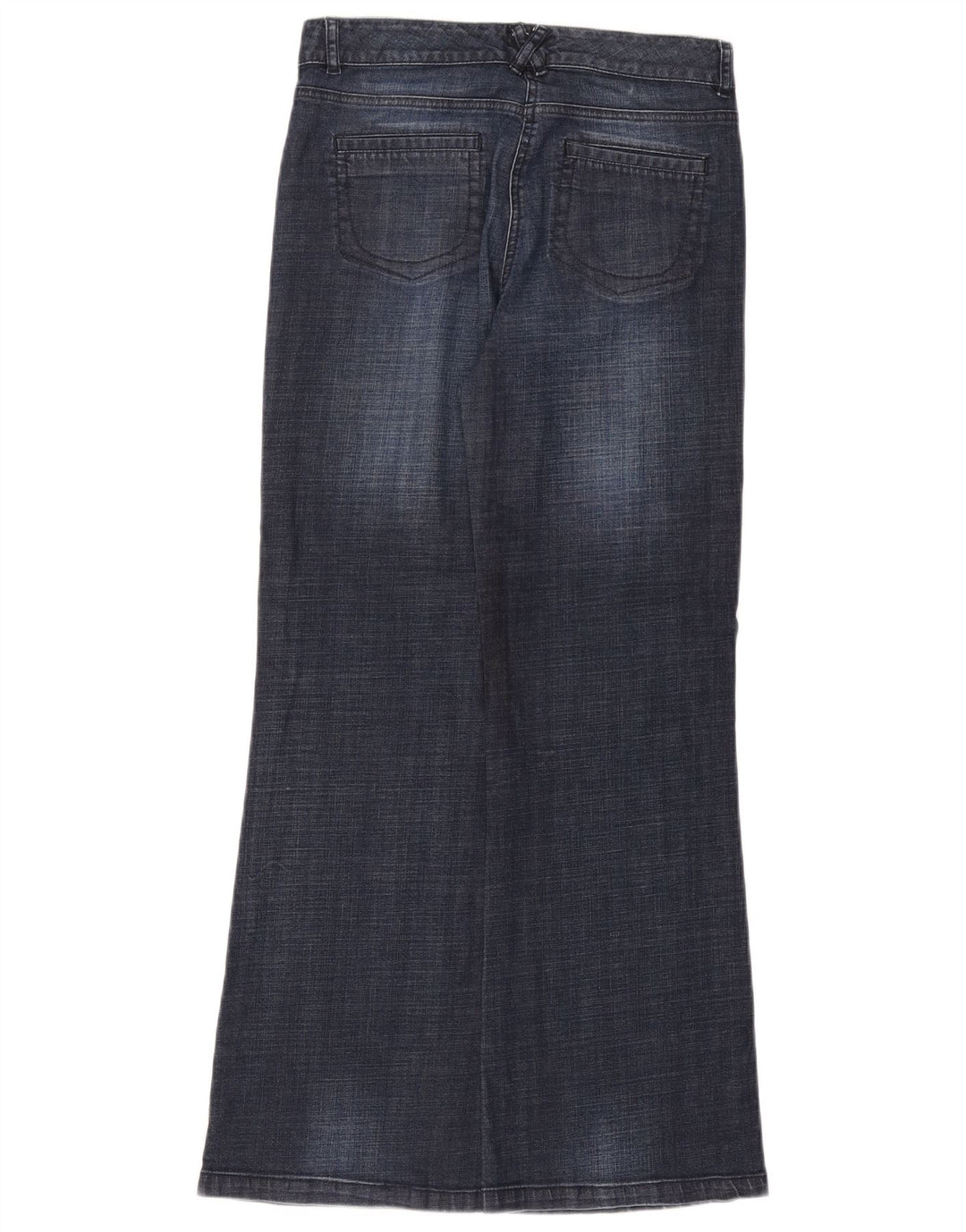 Monsoon Calça jeans feminina larga UK 8 pequena W27 L30 algodão azul marinho