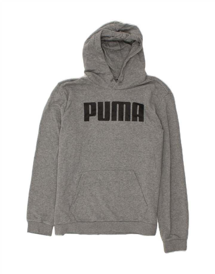 PUMA Mens Graphic Hoodie Jumper Large Grey Polyester Vintage Puma and Second-Hand Puma from Messina Hembry 