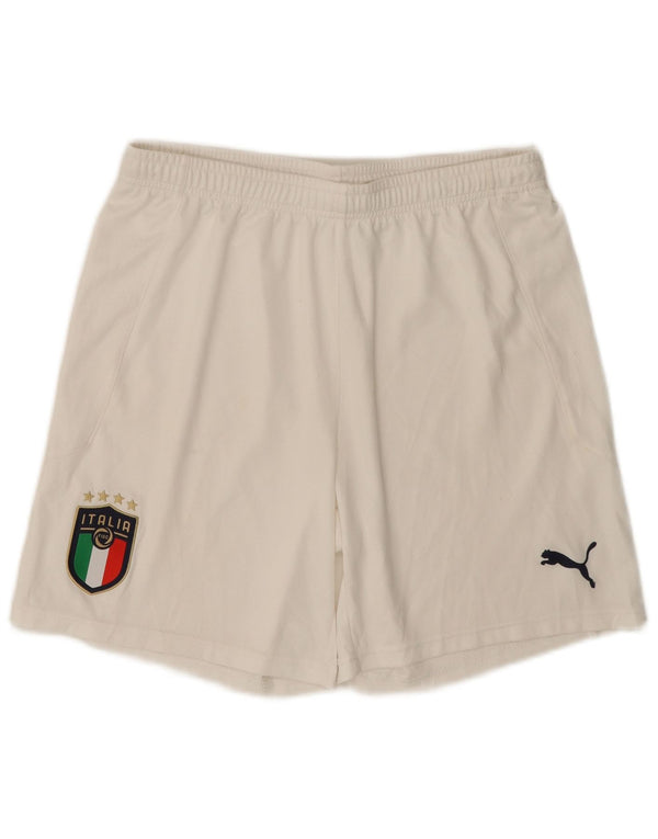 PUMA Mens Italia Sport Shorts Grande Poliéster Branco