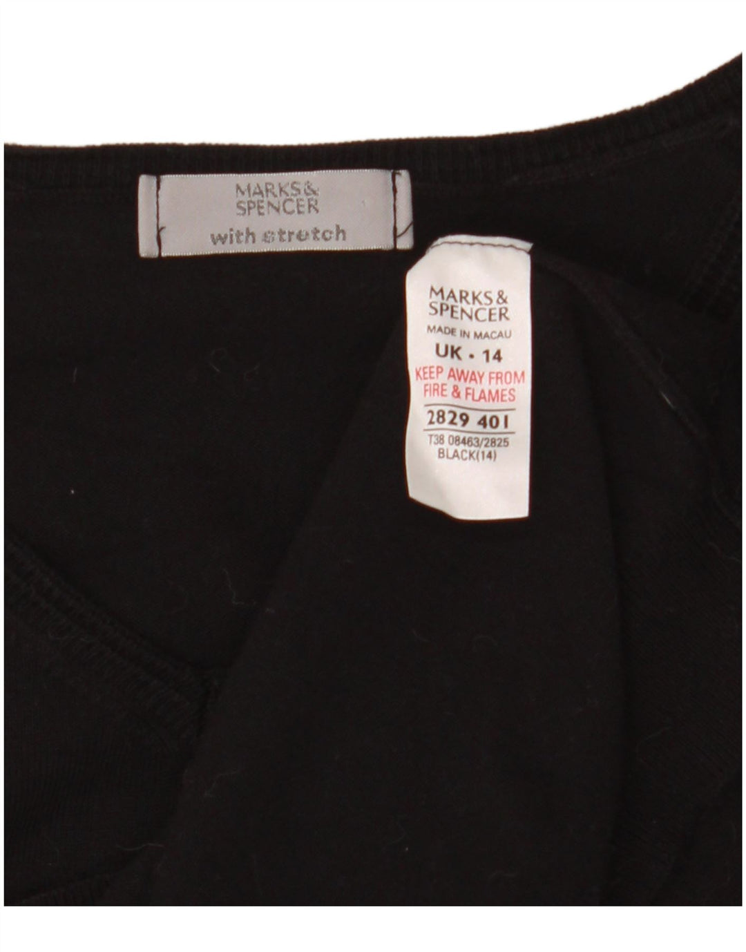 Suéter feminino Marks & Spencer com decote em V e gola V Reino Unido 14 médio preto