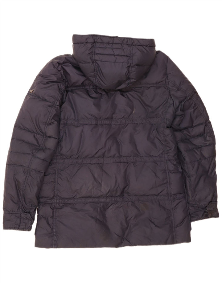 Jaqueta masculina acolchoada com capuz Henry Cottons IT 48 azul marinho médio