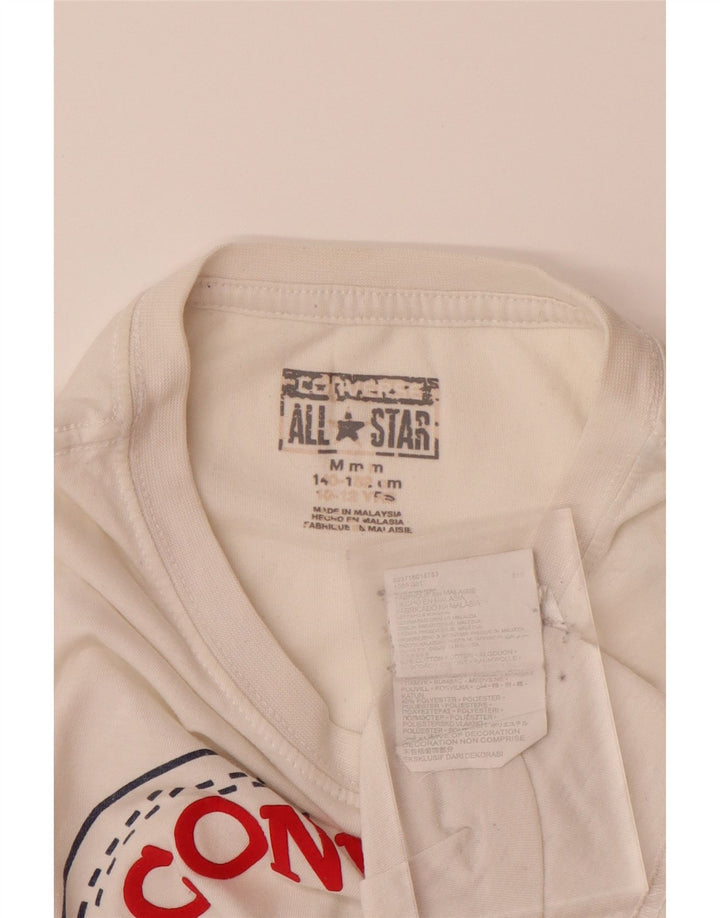 Camiseta gráfica CONVERSE Boys 10-11 anos médio algodão branco