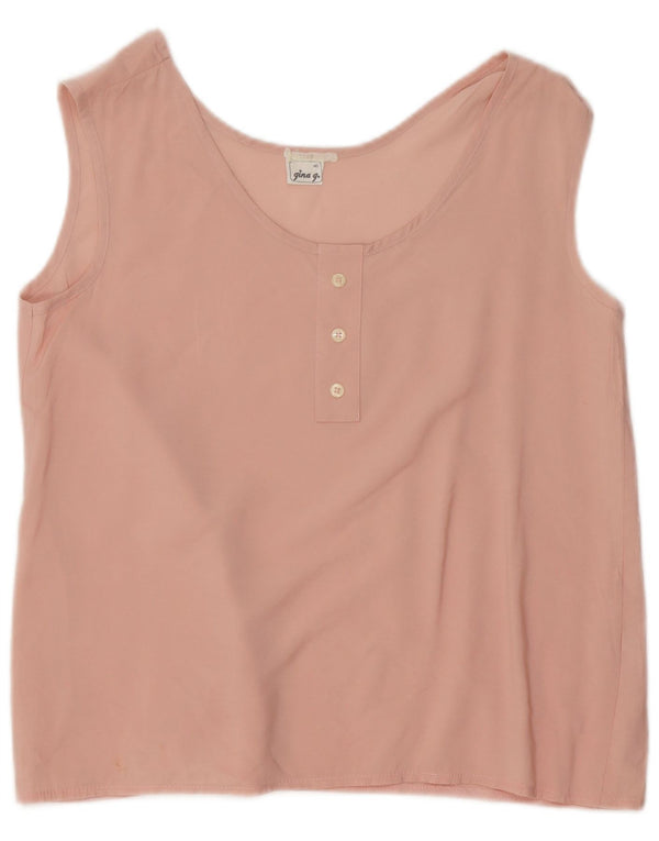 Blusa feminina vintage sem mangas Top IT 40 viscose rosa pequena