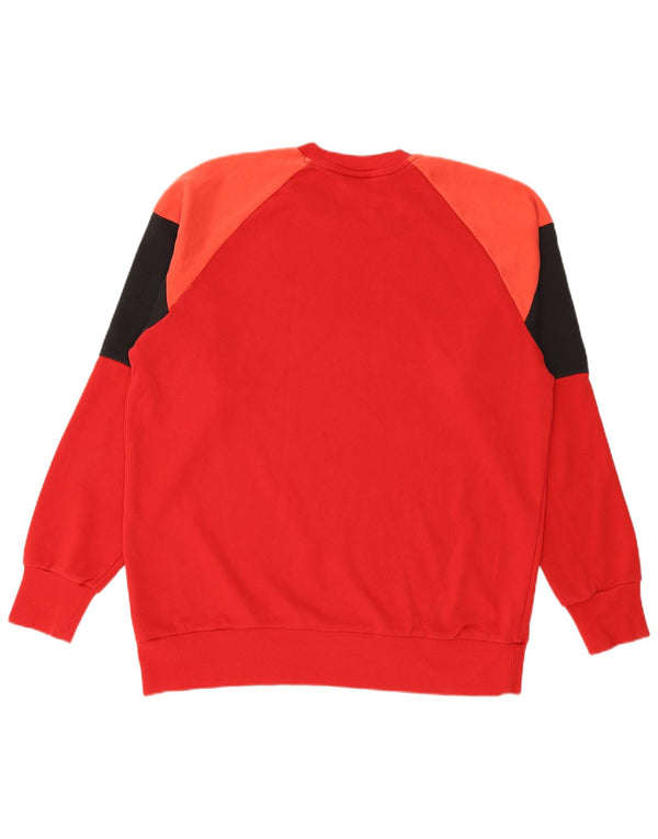 ADIDAS Mens Moletom Jumper XL Vermelho Colorblock Algodão
