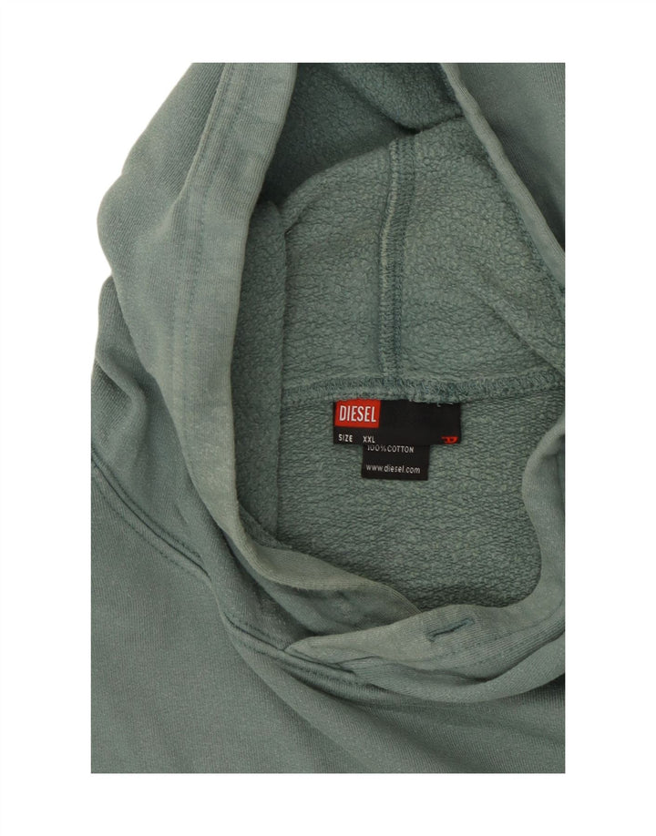 DIESEL moletom com capuz gráfico masculino 2XL algodão verde
