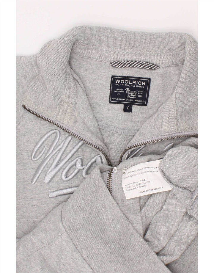 Casaco de treino gráfico Woolrich Boys 9-10 anos algodão manchado cinza