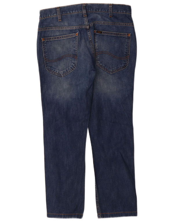 Lee Mens Knox Straight Jeans W33 L28 Azul Algodão