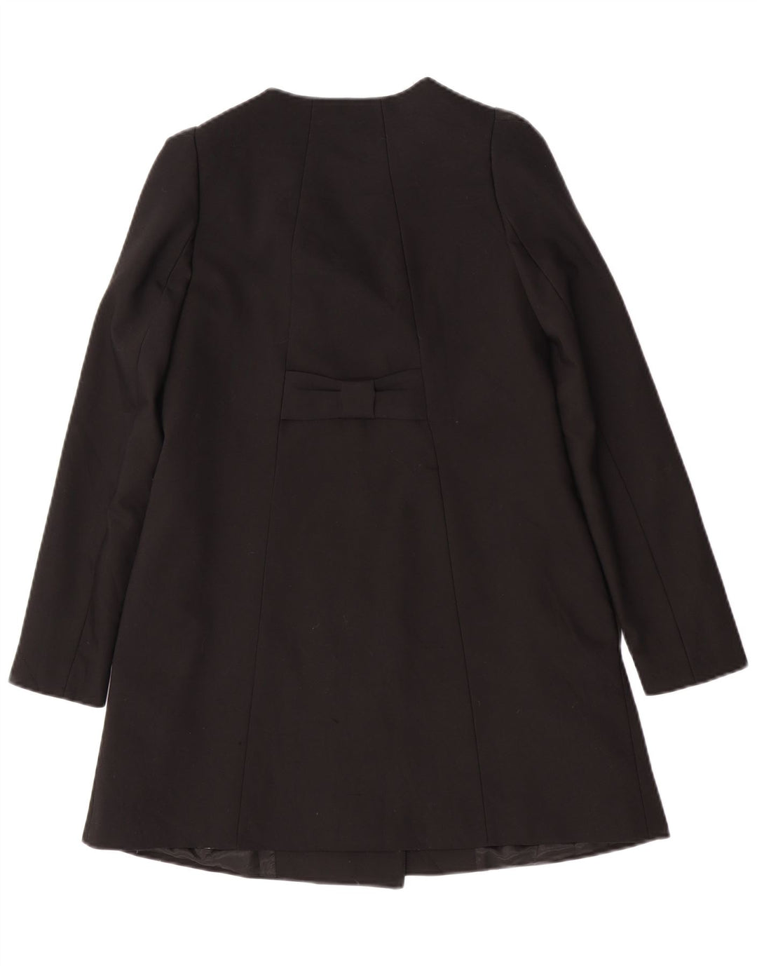 Casaco feminino Zara com peito duplo UK 6 XS preto poliéster
