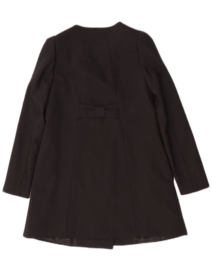 Casaco feminino Zara com peito duplo UK 6 XS preto poliéster