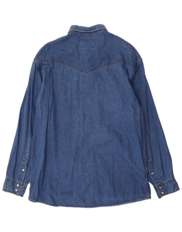 Camisa Wrangler masculina Western Denim XL azul algodão