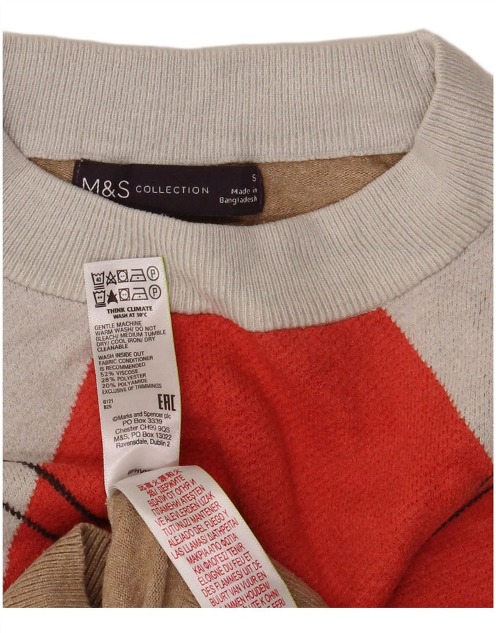 Suéter feminino Marks & Spencer com gola redonda e gola redonda, tamanho pequeno, multicolorido