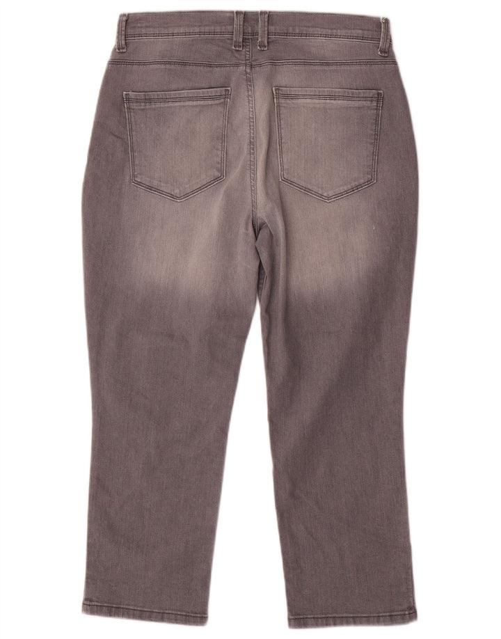 Jeans femininos LEE Petite Capri US 10 grandes W32 L23 algodão cinza