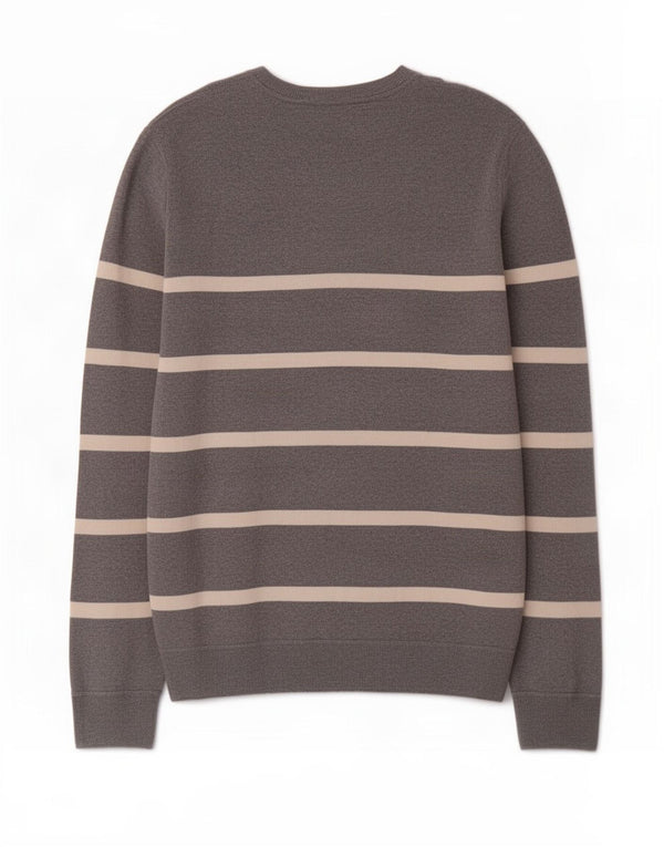 Suéter masculino Gap com decote em V XL algodão listrado cinza