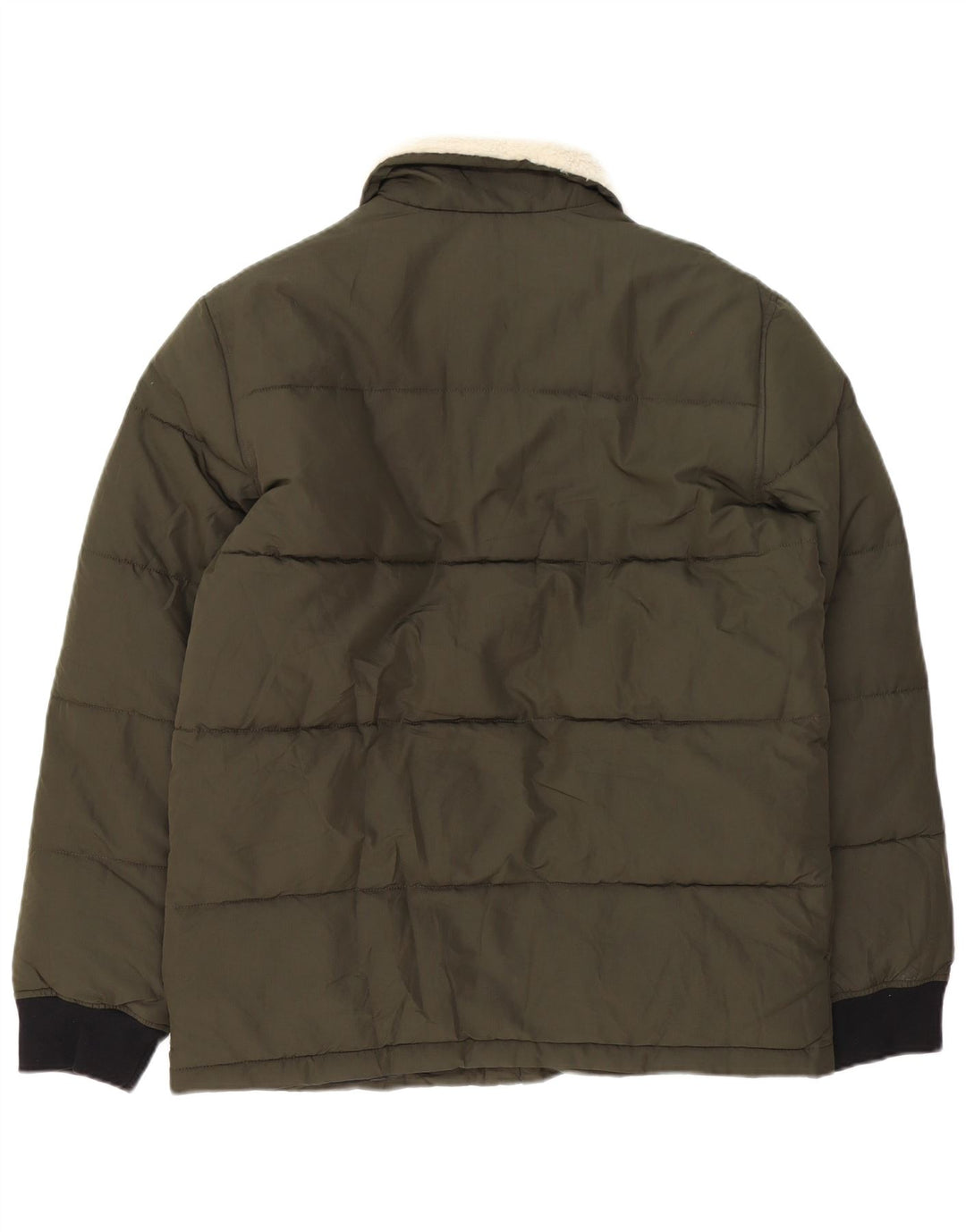 Jaqueta acolchoada masculina Marks & Spencer Reino Unido 38 poliéster colorblock cáqui médio