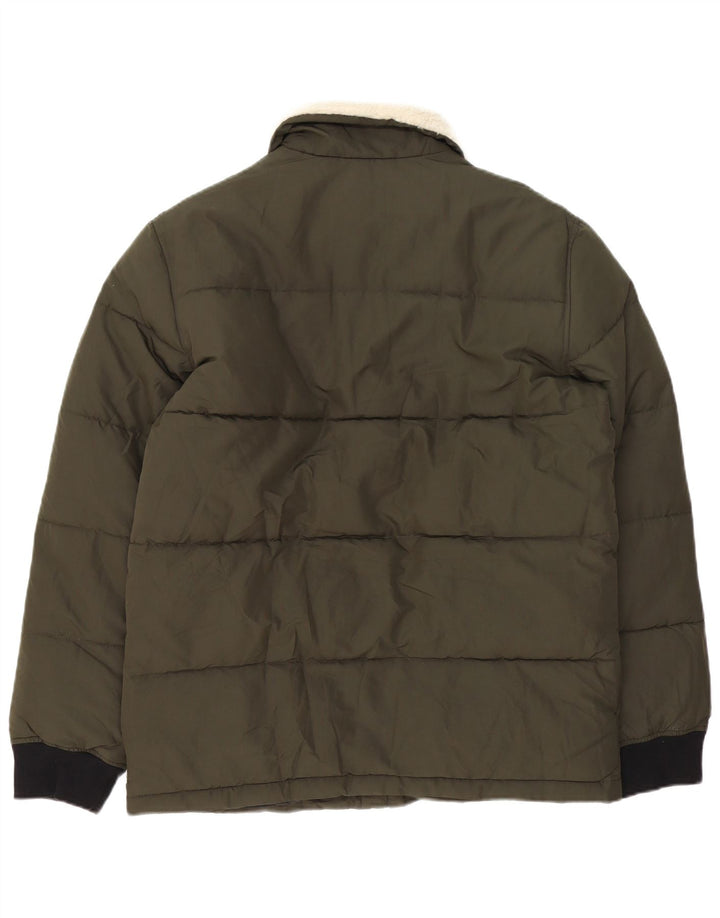 Jaqueta acolchoada masculina Marks & Spencer Reino Unido 38 poliéster colorblock cáqui médio
