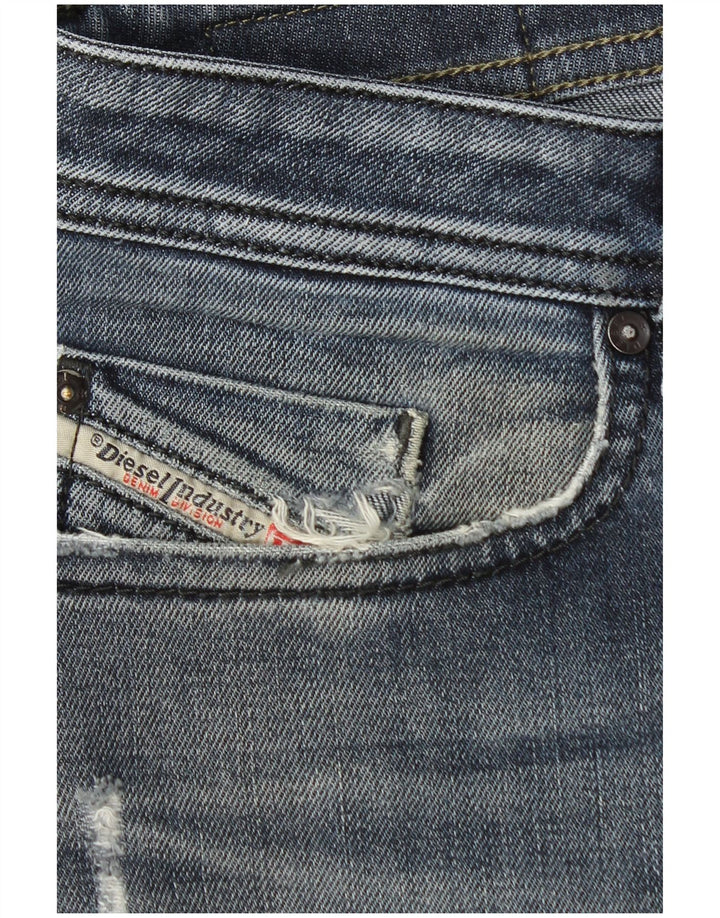 Jeans retos masculinos diesel desgastados W33 L27 azul