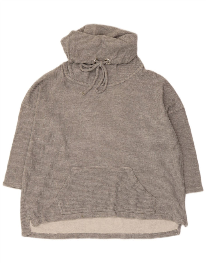 Suéter feminino Zara manga 3/4 oversized Reino Unido 14 cinza médio