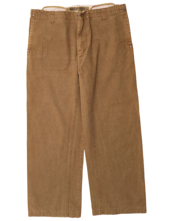 Calça Chino Reta Feminina Gas 2XL W38 L30 Algodão Bege