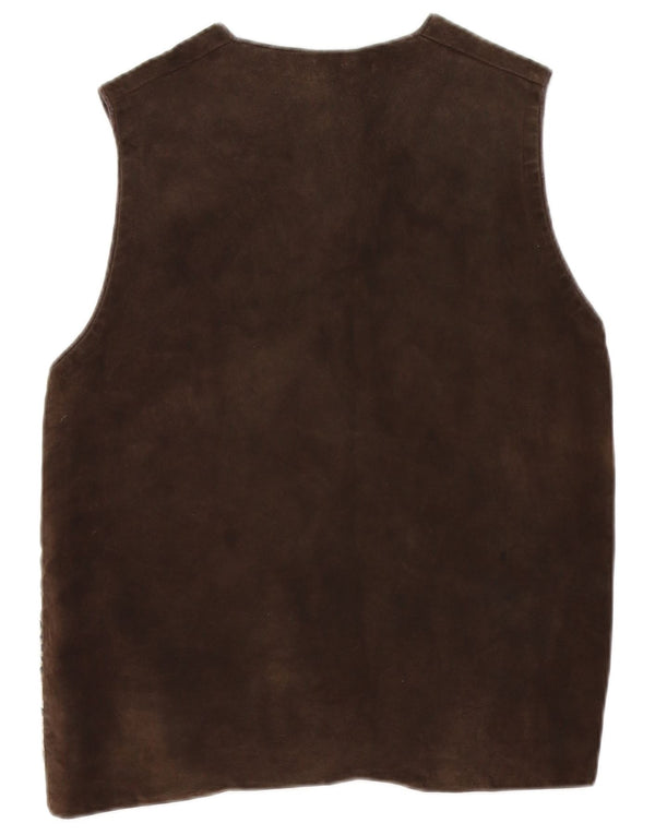 Suéter cardigã masculino vintage sem mangas pequeno listrado marrom